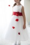 White/Pink Classy Satin with Tulle Skirt Flower Girl Dress White/Pink Classy Satin with Tulle Skirt Flower Girl Dress